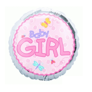 Baby Girl Metallic Balloon 18" - Ecart