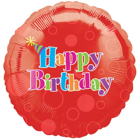 Red Happy Birthday Metallic Balloon - Ecart