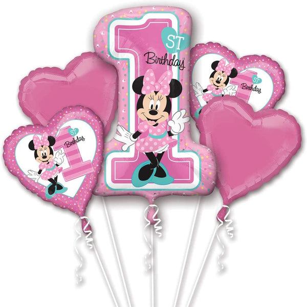 Minnie 1st Birthday Balloon Bouquet - Ecart