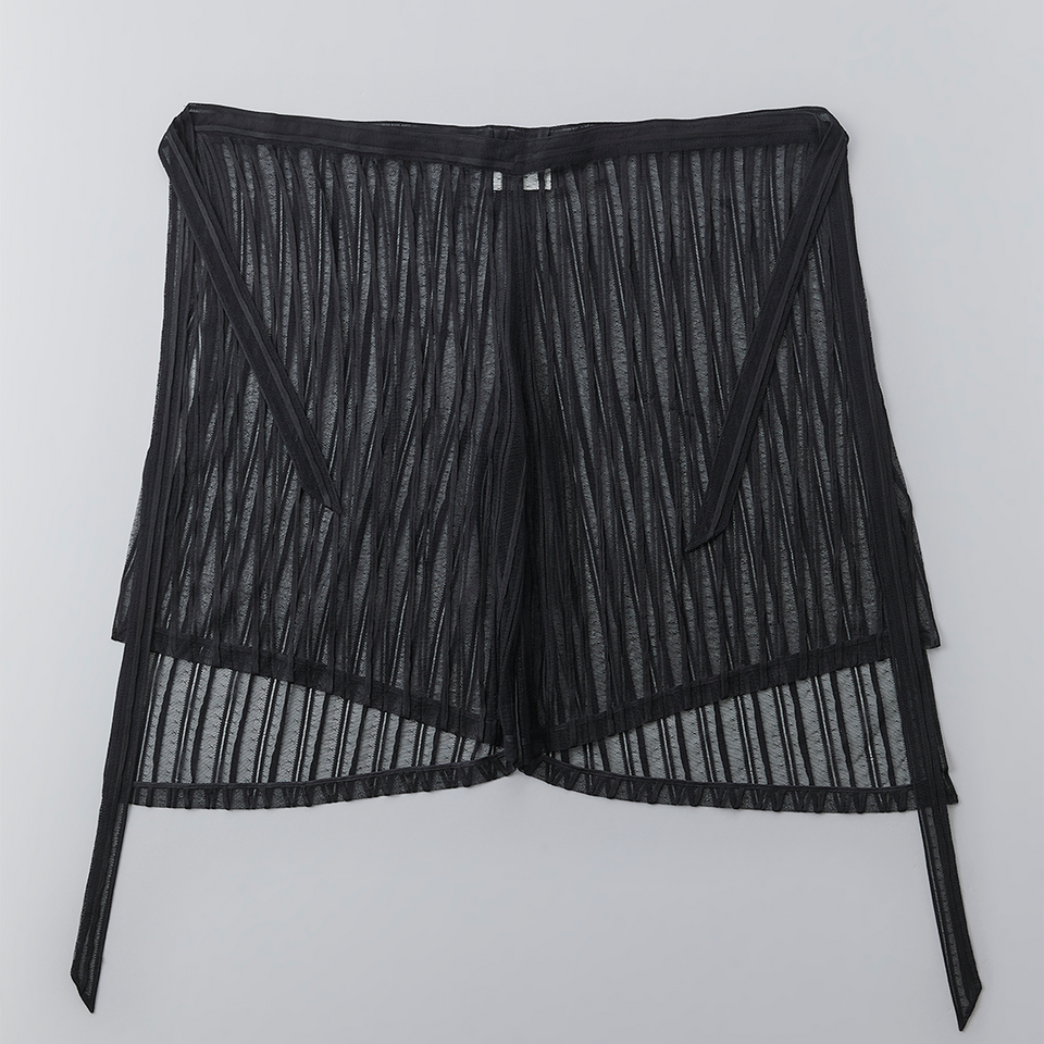 French Lace Wrap Pantalon Long Black Yuima Nakazato Store