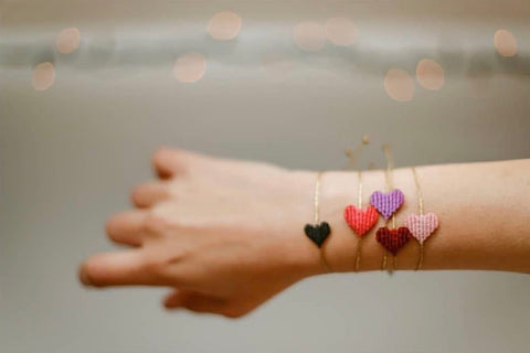 Hand made Macrame Heart Bracelets