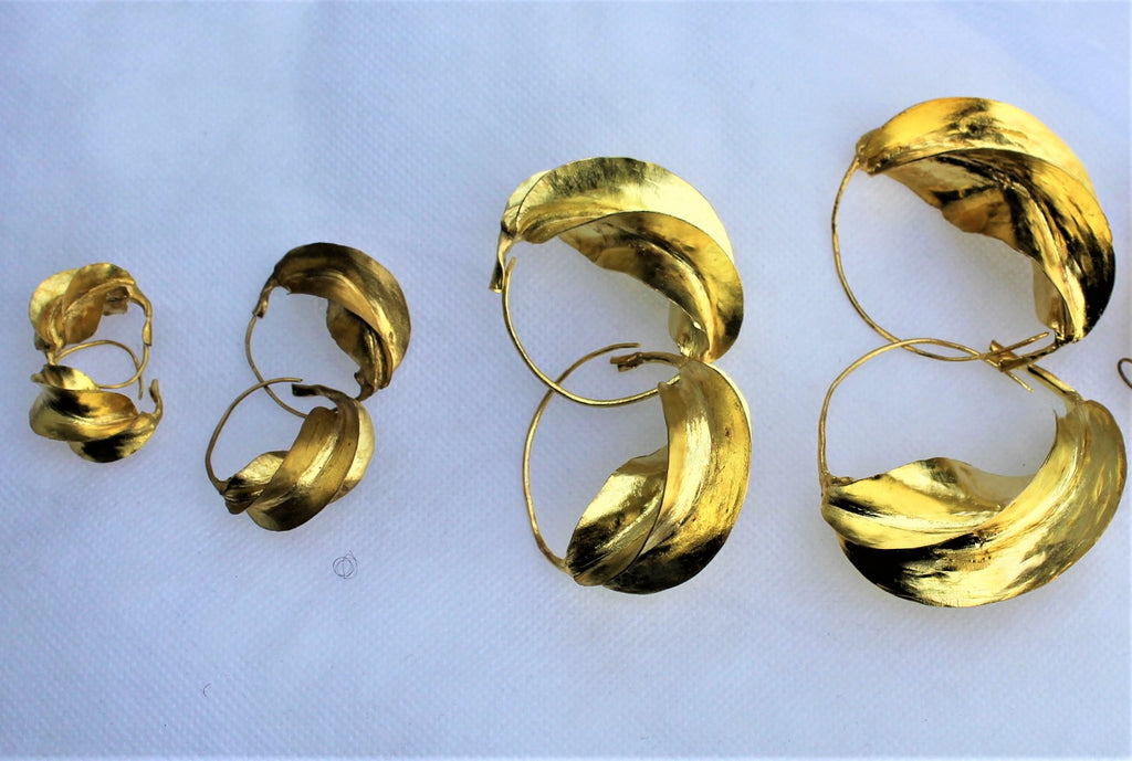 Large Fulani polished brass earrings, gold colour - my local dressmaker