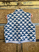 Load image into Gallery viewer, Indigo and White Quilt Vest
