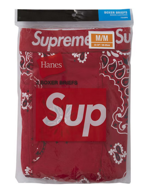 Supreme Hanes Bandana Boxer Briefs (2 Pack) Red – Pure Soles PH