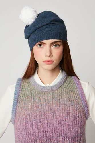 Beanie in cashmere and wool