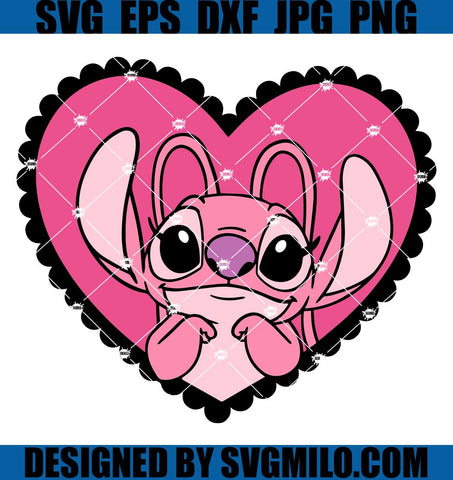 Stitch and Angel SVG, Stitch Valentine SVG, Angel Valentine SVG