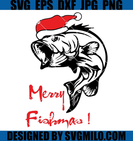 Xmas Fishing svg, Merry Fishmas Christmas Tree svg, Fishing Svg