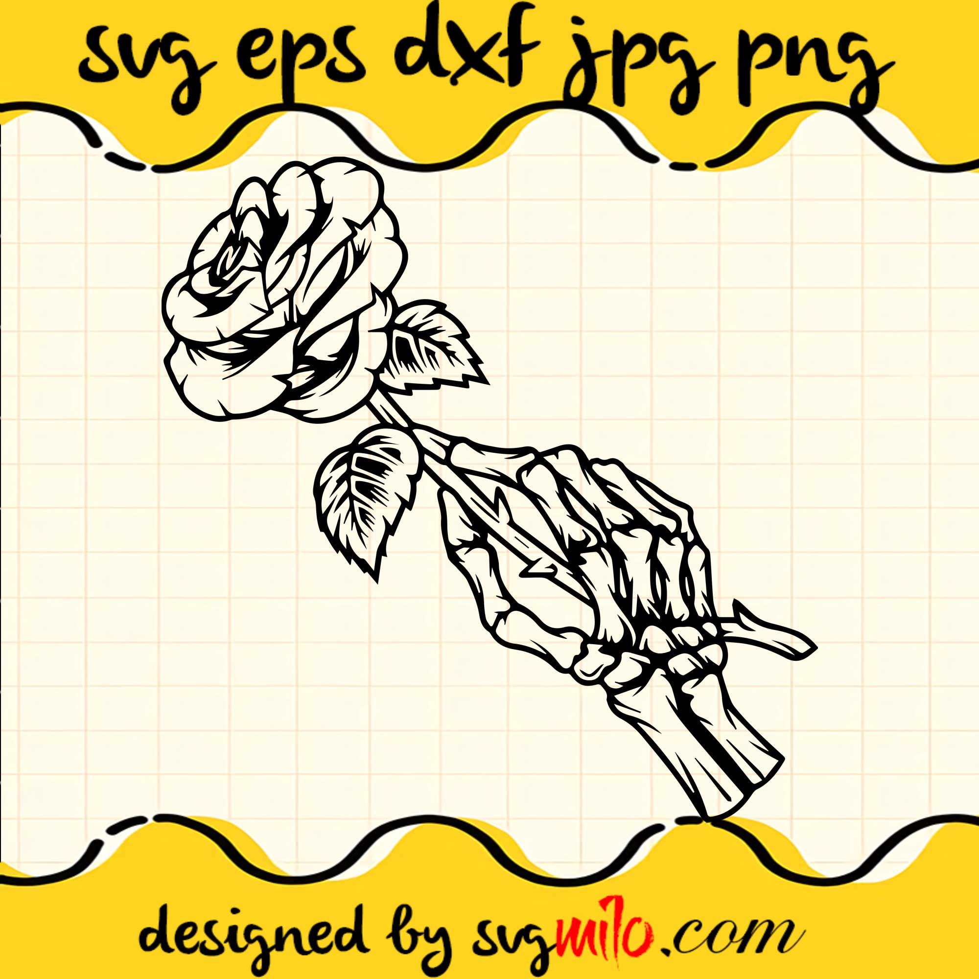 Skeleton Hand Rose High Res Stock SVG Cut Files For Cricut Silhouette ...