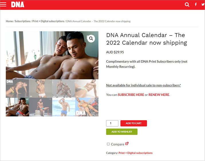 DNA calendar 2022 on sale now