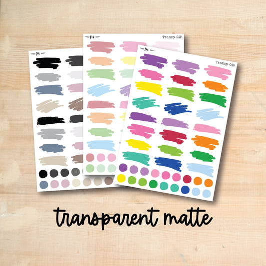 TRANSP-04 || Transparent matte paint swatch stickers