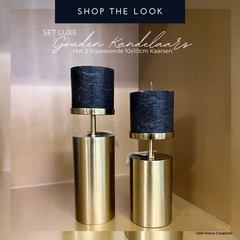 Shop The Look - Luxe Gouden Kandelaar Set met Luxe Kaarsen