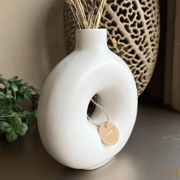 Handgemaakte Design Vaas Lanyo Crème – Y&M Home
