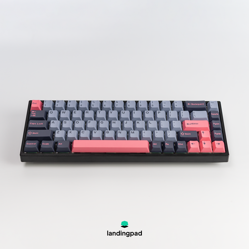 CJ68 Black keyboard with  keycaps