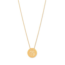 Load image into Gallery viewer, 14 Karat Gold Plated Polished Round Engravable Disk Necklace

