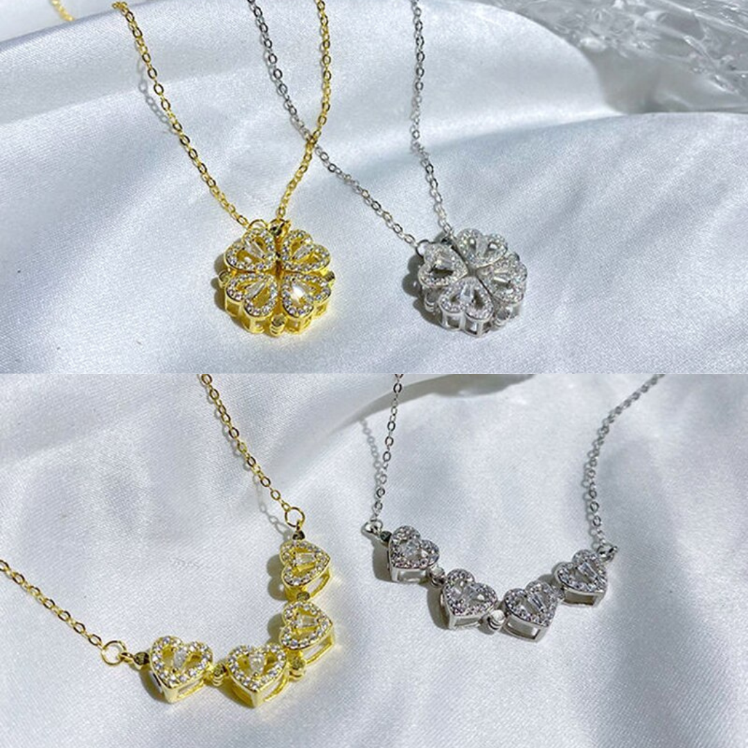 Four Leaf Clover 3 Flower Necklace