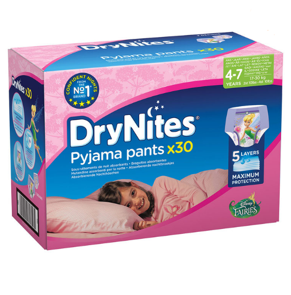 Huggies DryNites 5 Layers Comfortable Pyjama Pants for Girls 4-7 Years