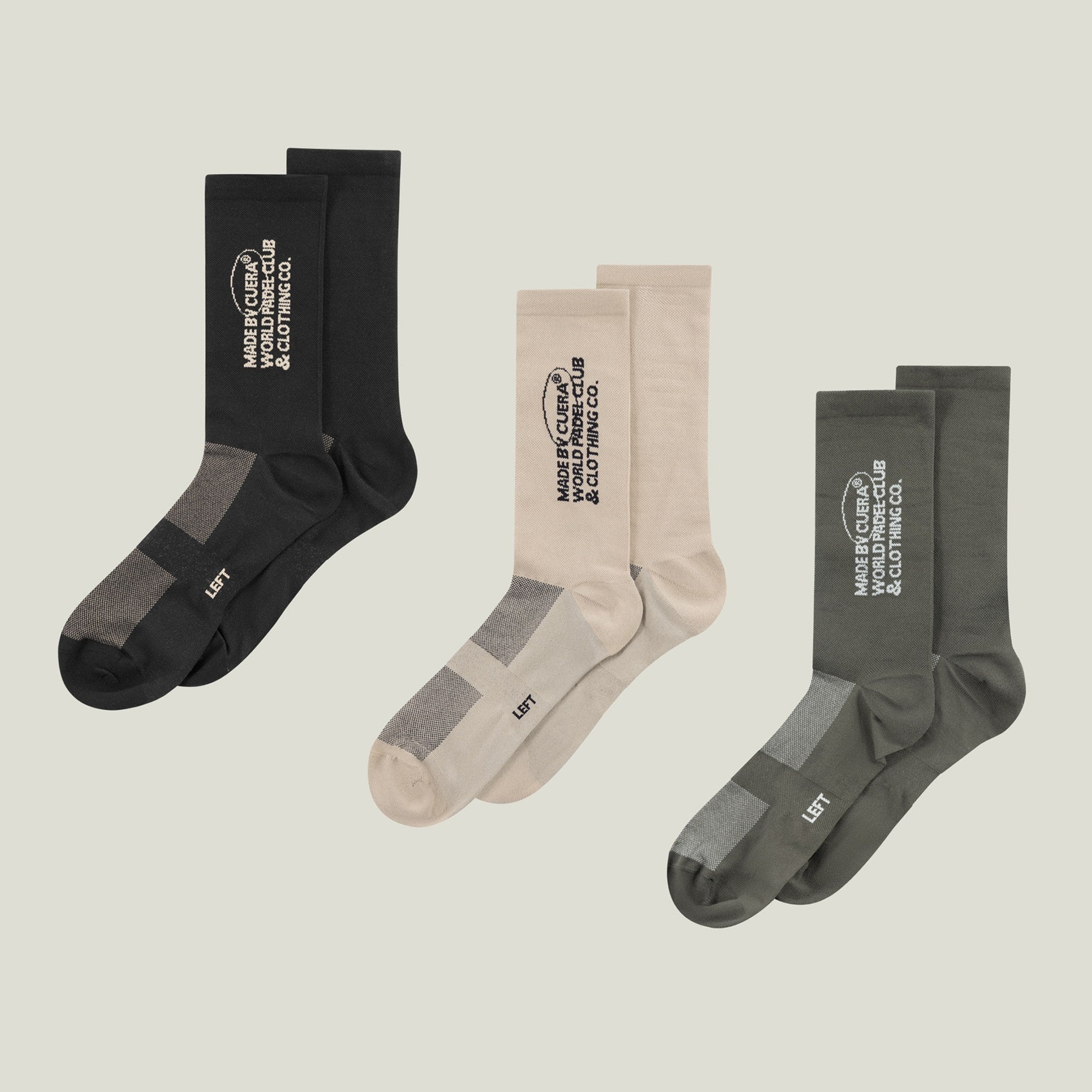 Billede af Premium Padel Sport Socks - Multi bundle black-grey-green