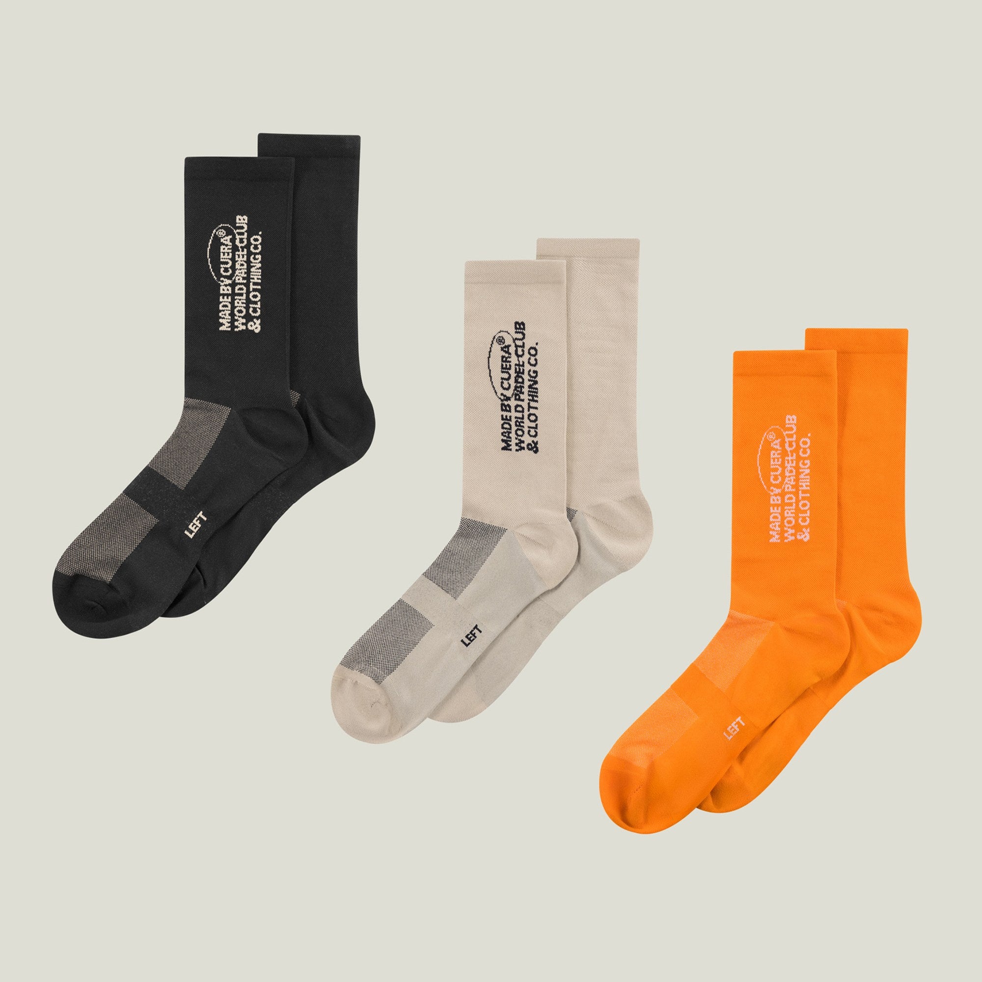 Billede af Premium Padel Sport Socks - Multi bundle black-grey-orange