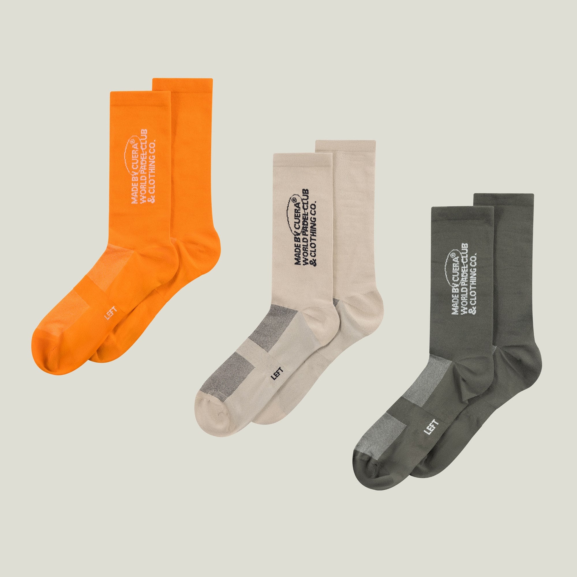 Billede af Premium Padel Sport Socks - Multi bundle orange-grey-green