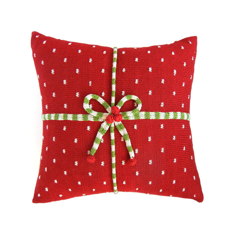 16x16 Reversible 'Happy Holidays' Gingerbread Men to Polka Dot Square  Christmas Throw Pillow Pink/Red - Wondershop™