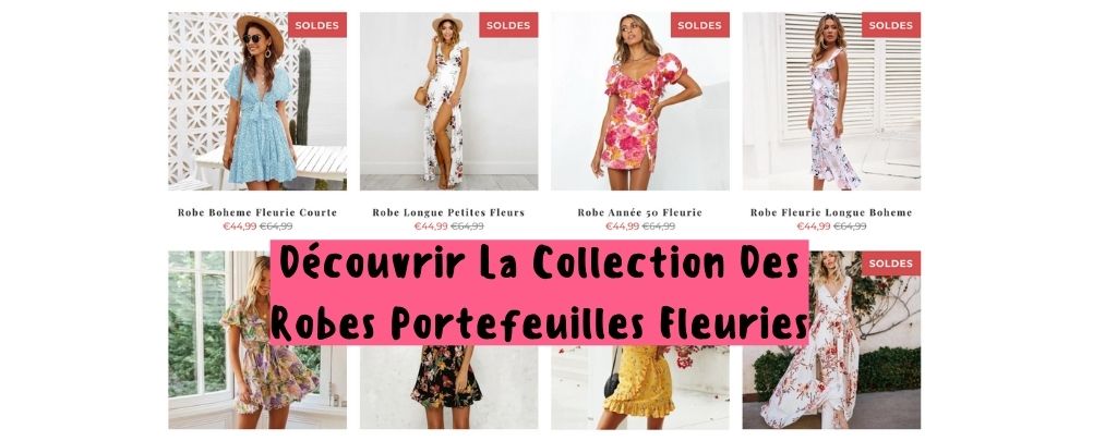 Robe portefeuille fleurie