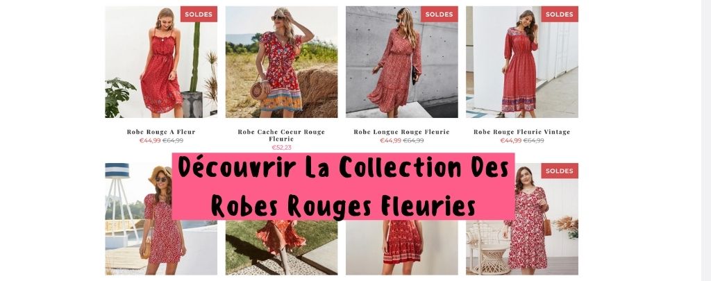 robe rouge fleurie