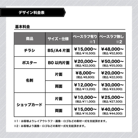 デザイン料金表01