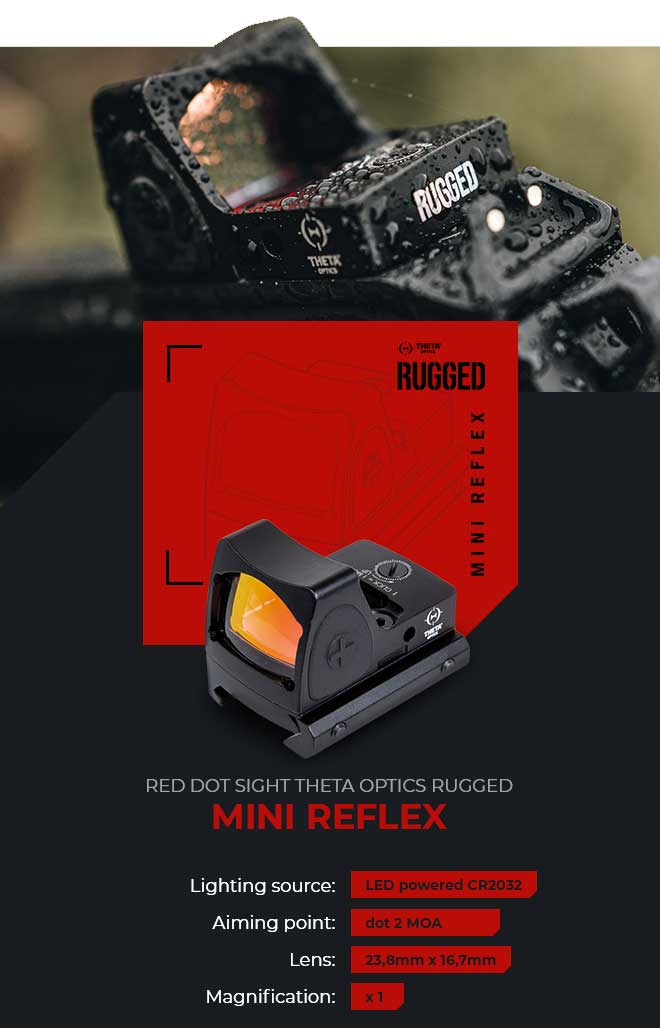 Theta optics RUGGED Mini reflex dot Black