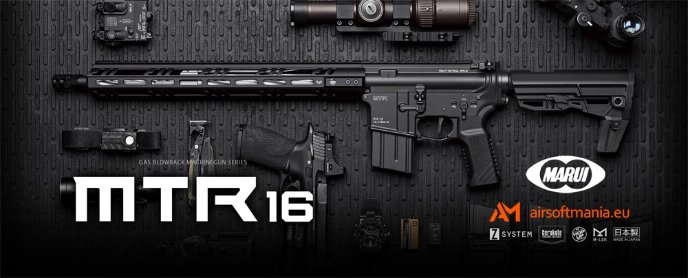 MTR16 GBB Tokyo Marui airsoft rifle with accessories