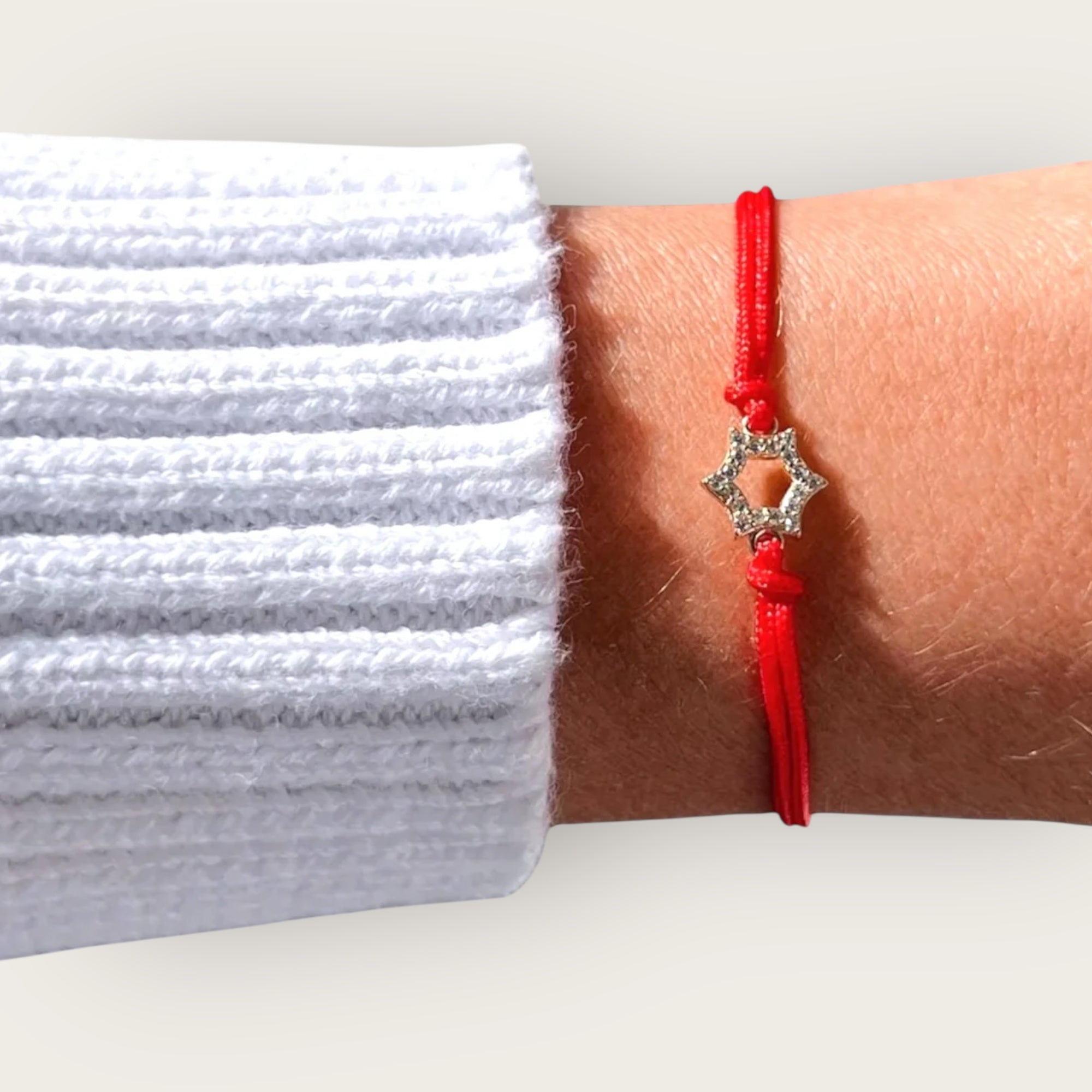 I Am Balanced, Protected, and Divinely Guided — Red String Bracelet with Star of David