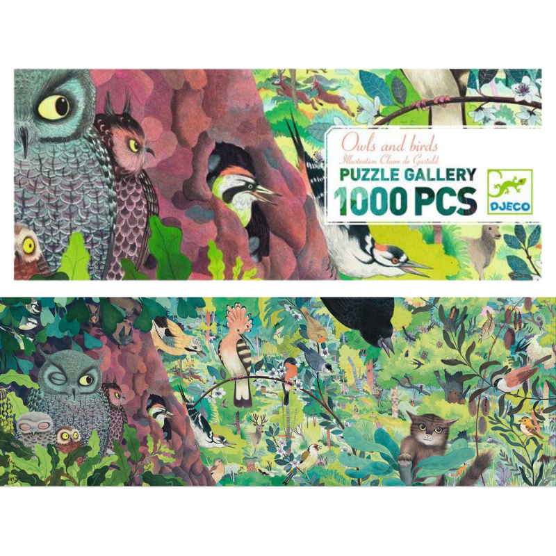 Puzzle gallery Owls and birds 1000 pièces - Djeco - Puzzle adulte