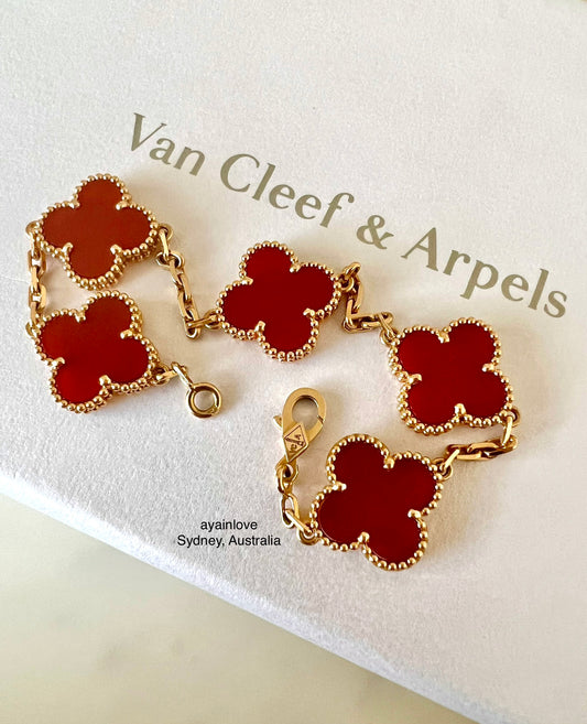 Van Cleef & Arpels 18K Yellow Gold 5-Motif Diamond Guilloché Vintage A