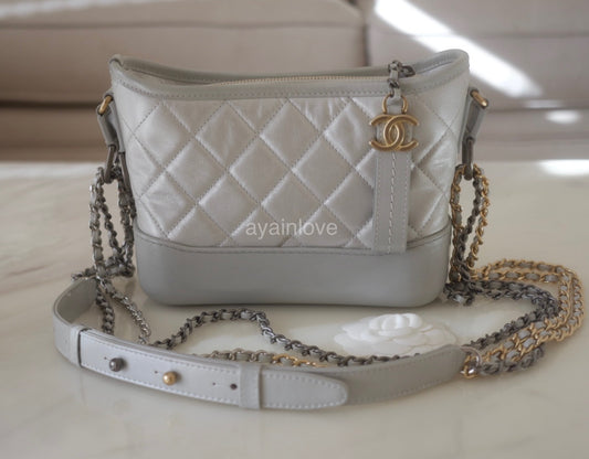 CHANEL 19A Gold Calf Skin Tweed Small Gabby Gabrielle Bag Mixed Hardwa –  AYAINLOVE CURATED LUXURIES