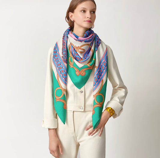 Louis Vuitton Silk Planet LV Bandeau Scarf (SHF-22464) – LuxeDH