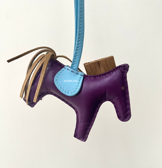 Hermes Rodeo Pegasus PM Charm Blue Purple - NOBLEMARS