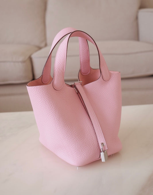 HERMES Bolide 27 Rose Sakura Swift Palladium Hardware – AYAINLOVE