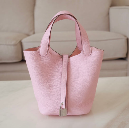 HERMES Bolide 27 Rose Sakura Swift Palladium Hardware – AYAINLOVE