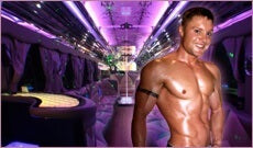 hen party bus with stripper