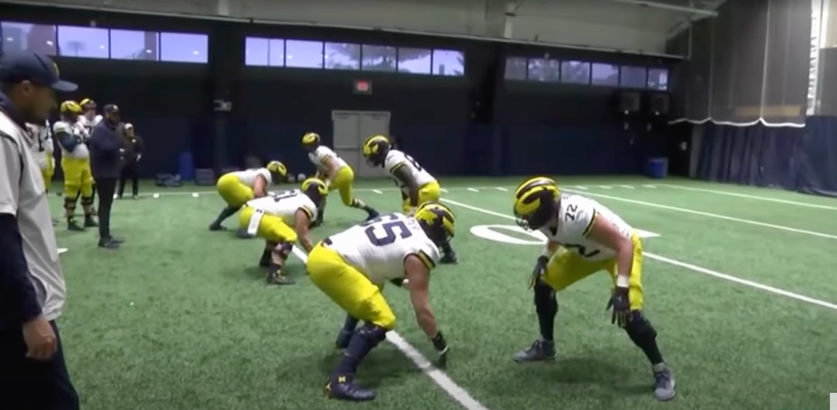 Michigan Offensive Line Drills - Base Drive Drill