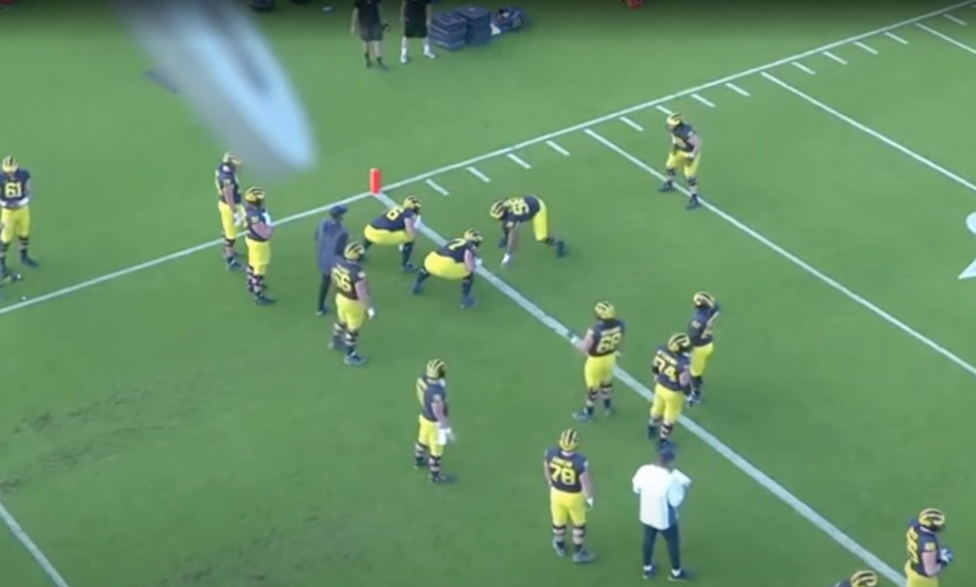 Michigan Offensive Line Drills - Double Team Blocking Drill