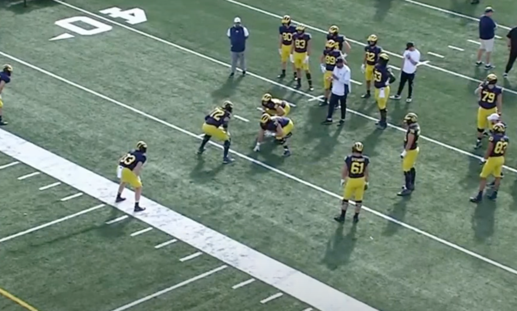 Michigan Offensive Line Drills - Michigan Off Ball Drills with Tight Ends