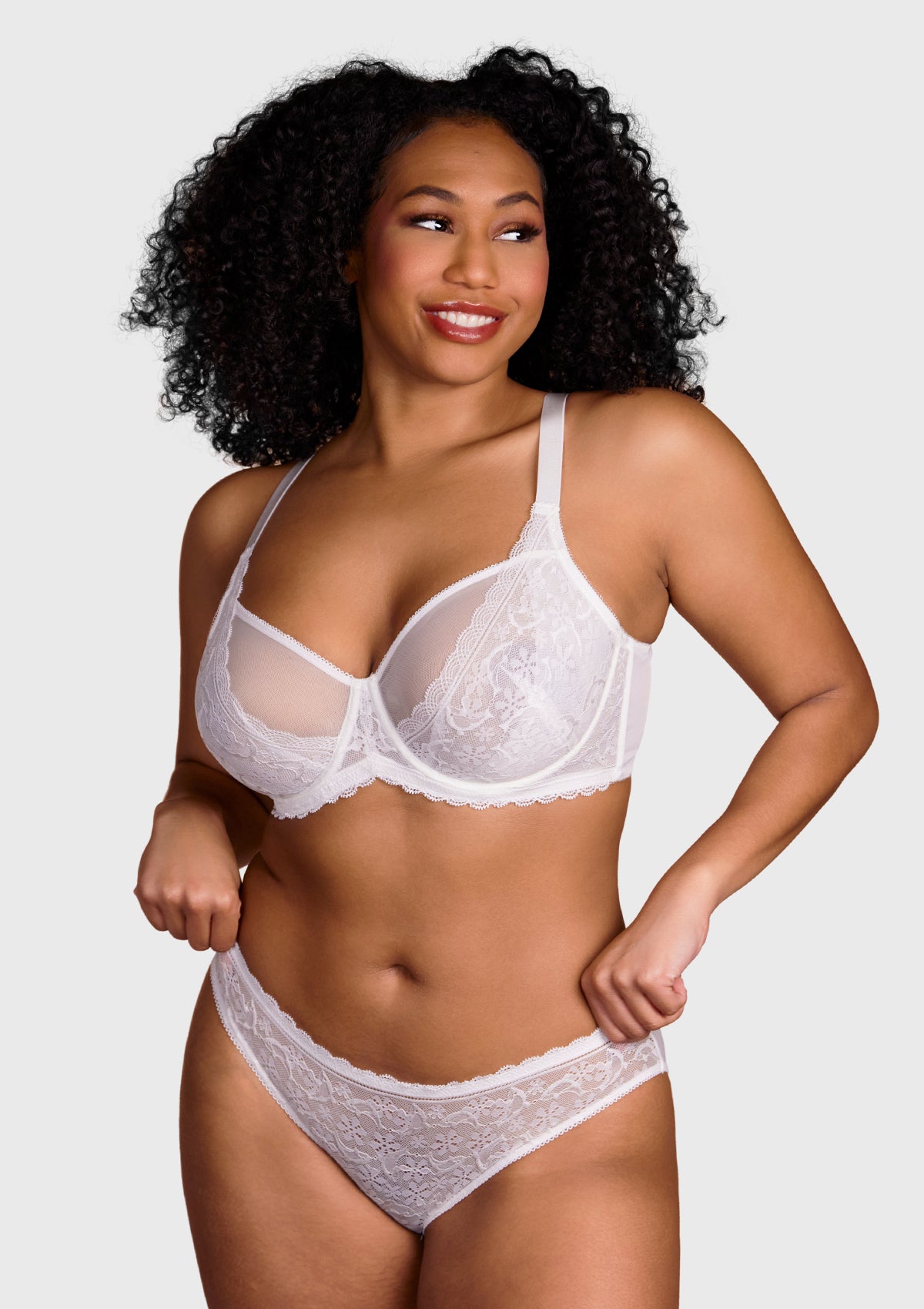 HSIA Anemone Big Bra: Best Bra For Lift And Support, Floral Bra - White / 38 / C