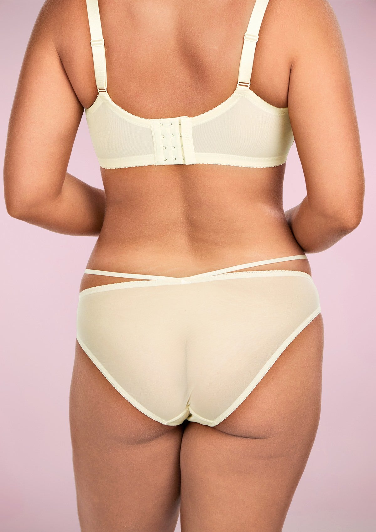 HSIA Breathable Sexy Feminine Lace Mesh Bikini Underwear - XL / Champagne