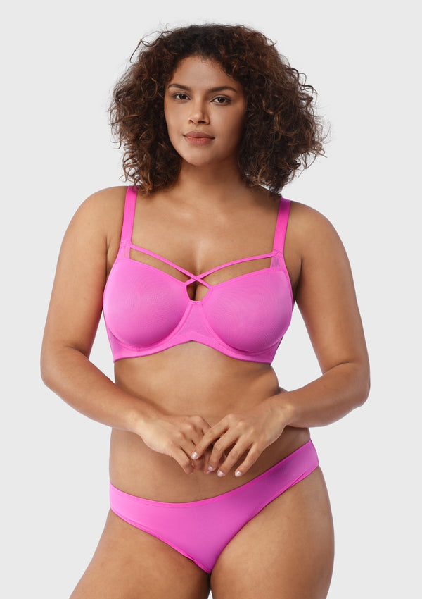 Buy Bodyshell Pink Lacy and Power Net Bralette Bra - 30 Online at