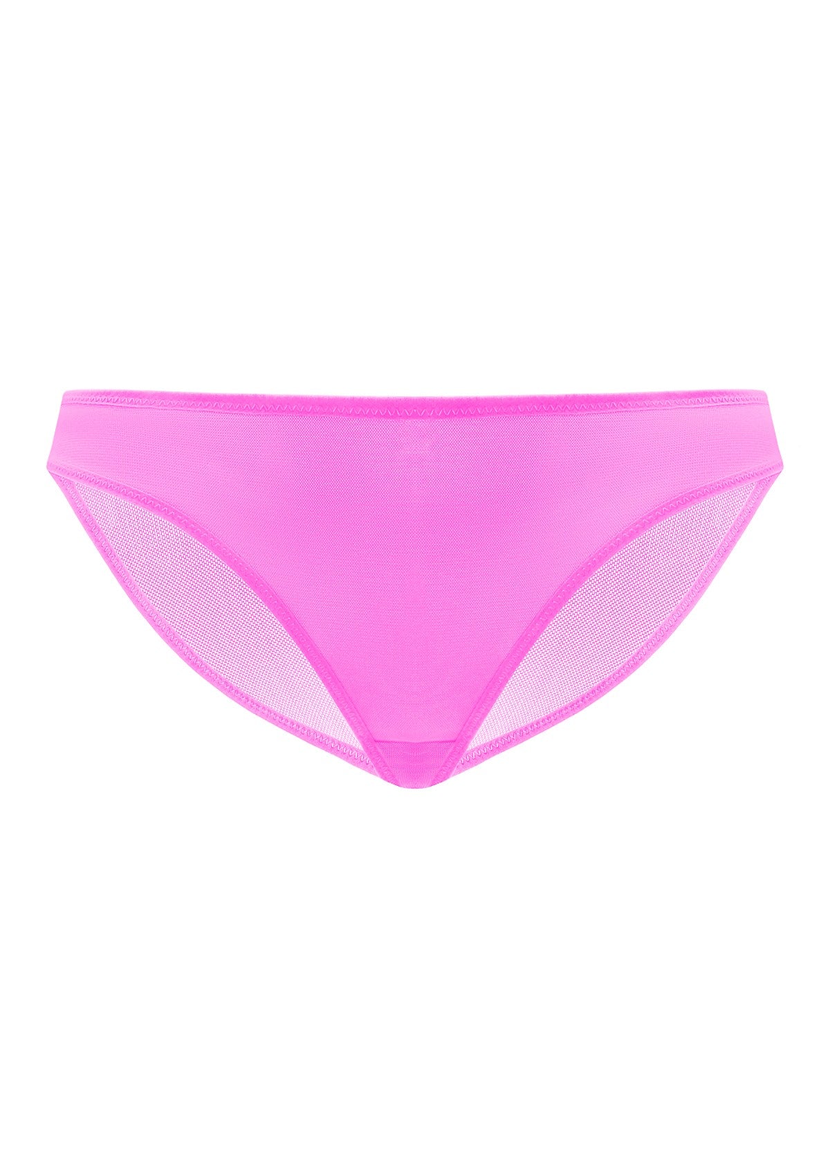 HSIA Billie Low Rise Breathable Soft Sheer Mesh Bikini Underwear - XL / Barbie Pink