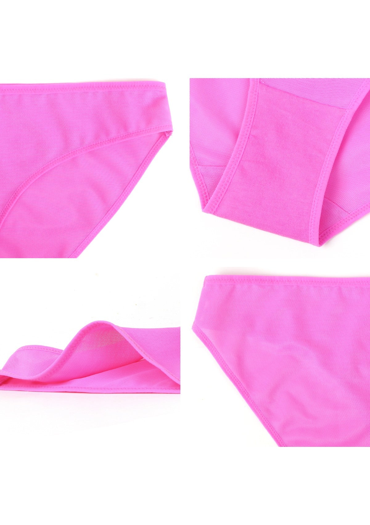 HSIA Billie Low Rise Breathable Soft Sheer Mesh Bikini Underwear - XL / Barbie Pink