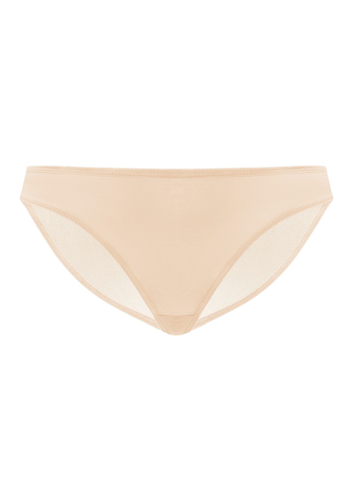 HSIA Billie Low Rise Breathable Soft Sheer Mesh Bikini Underwear - XL / Beige