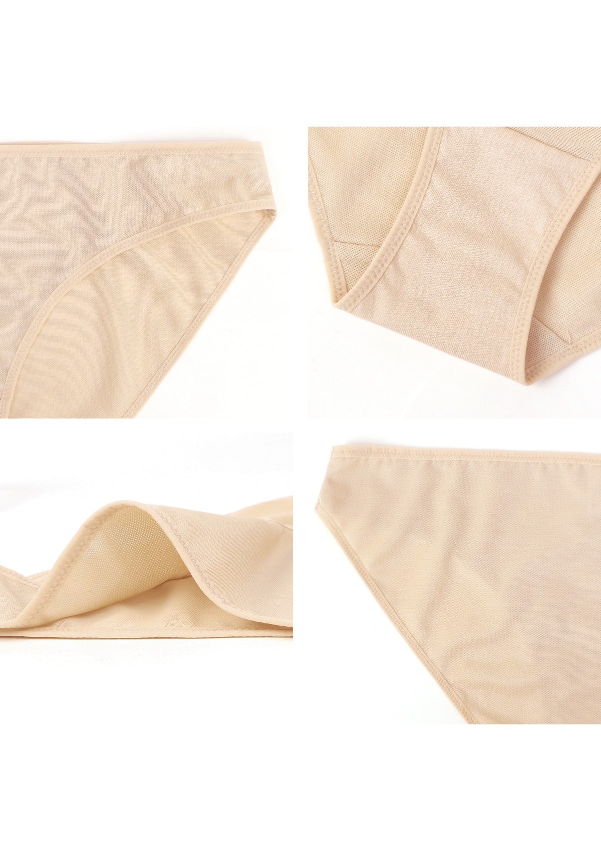 HSIA Billie Low Rise Breathable Soft Sheer Mesh Bikini Underwear - XL / Beige