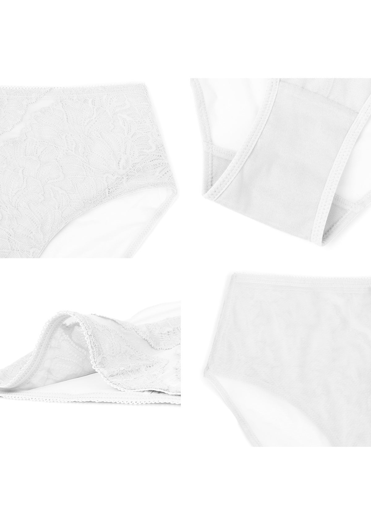 HSIA Blossom High-Rise Floral Lacy Panty-Comfort In Style - L / White