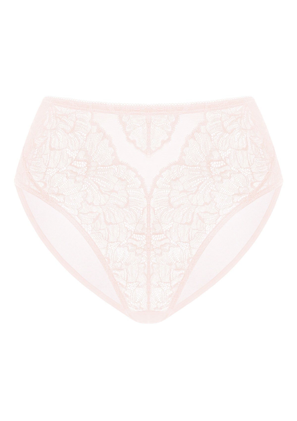 HSIA Blossom High-Rise Floral Lacy Panty-Comfort In Style - L / Dusty Peach